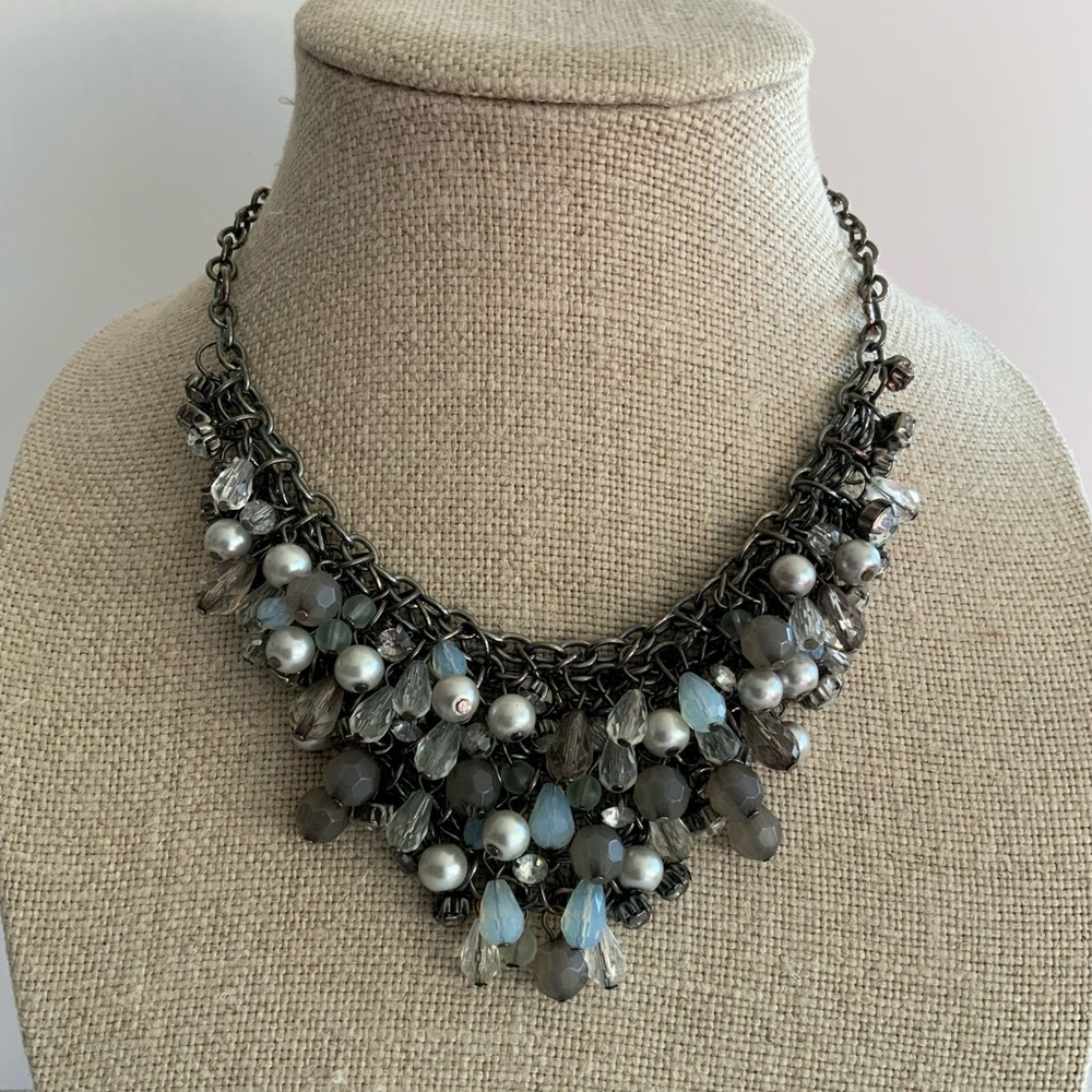 GunMetal&Beaded Necklace